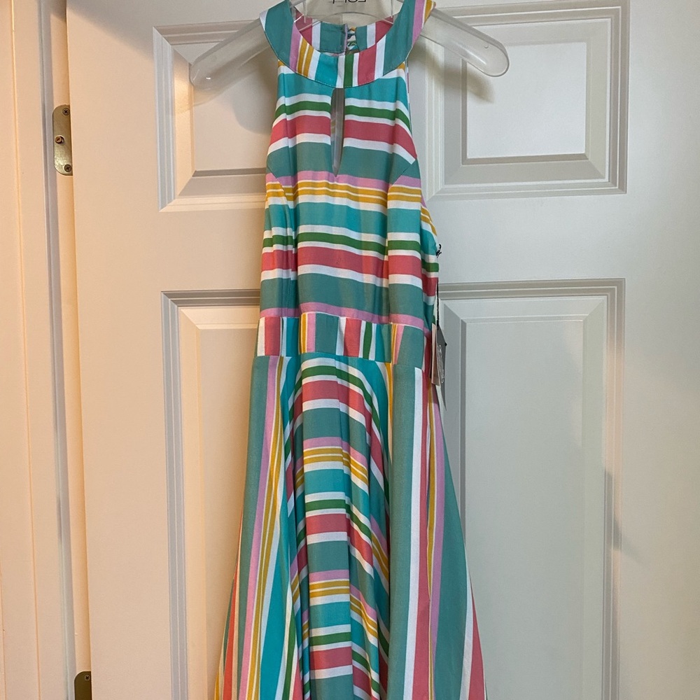 Original Daisy Jones Locker halter summer stripes halter dress. Never worn NWT
